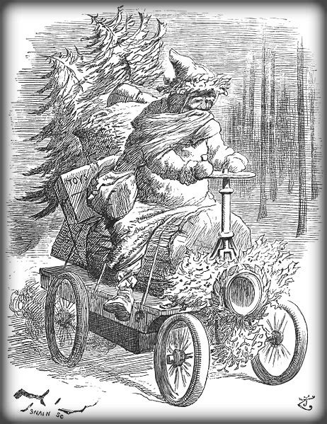 victorian santa claus kept current with travel trends of the industrial revolution