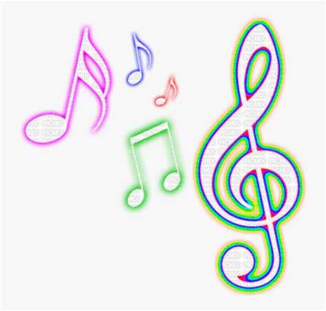 Neon Notes Png Music Note Png Colorful Free Transparent Clipart