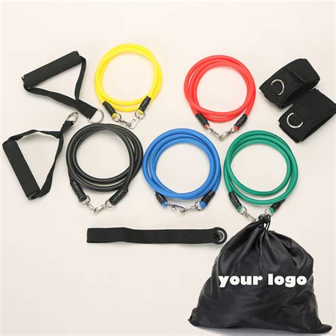 hot selling fitness exercise elastic tube set 11pcs tpe latex tubes resistance band china