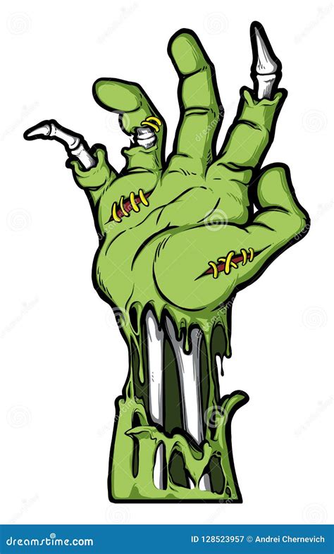 halloween illustration severed zombie hand stock vector illustration of cross character