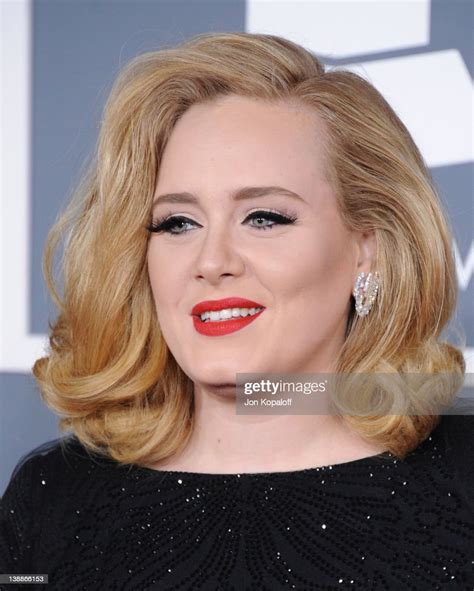 Singer Adele Arrives At 54th Annual Grammy Awards Held The At Staples