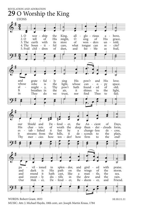 Hymns To The Living God 29 O Worship The King All Glorious Above