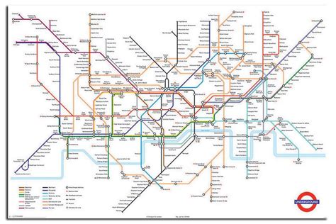 Transport For London Underground Tube Map Poster New Maxi Size 36 X