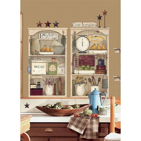 27 In X 40 In Country Kitchen Shelves 17 Piece Peel And Stick Giant