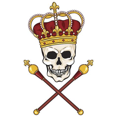 Clip Art Of A Skulls With Crowns Tattoos Illustrations Royalty Free