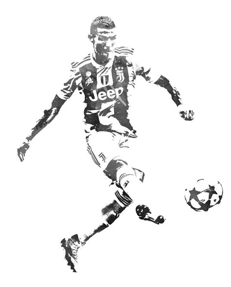 Cristiano Ronaldo Juventus Water Color Pixel Art 1 Mixed Media By Joe