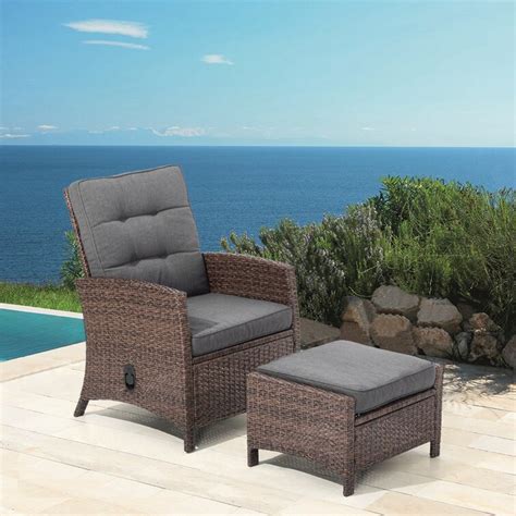 Red Barrel Studio Outdoor Adjustable Wicker Reclining Lounge Chair