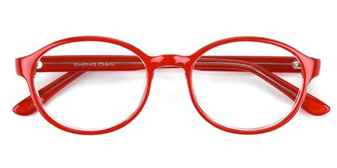 Achiever Oval Eyeglasses In Red Sllac