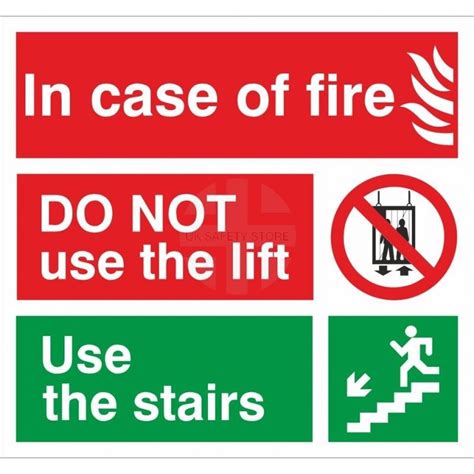 Caution In The Event Of Fire Do Not Use This Lift Safety Sign Quality