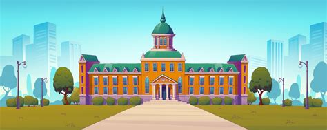 University Or College Campus Building Front View 16265407 Vector Art At