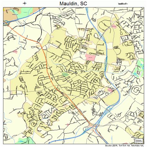 Mauldin South Carolina Street Map 4545115