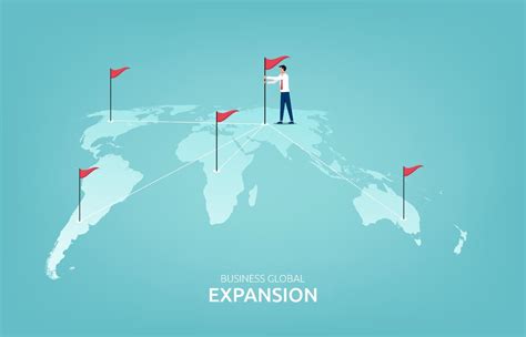 Concepto De Expansión Global De Negocios Con Empresario Y Banderas