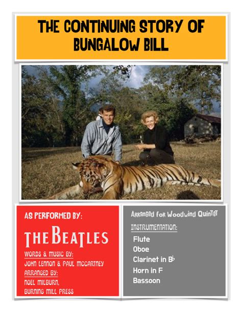 The Continuing Story Of Bungalow Bill Sheet Music The Beatles