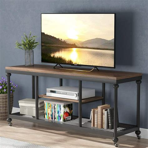 Tribesigns Industrial Tv Stand Pipe Frame Tv Console Media Stand With