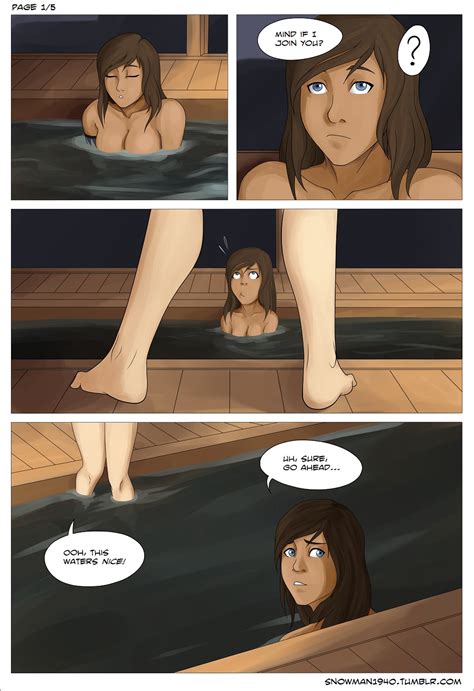 Rule 34 2girls Asami Sato Avatar The Last Airbender Bath Canon Couple Cleavage Comic Dark