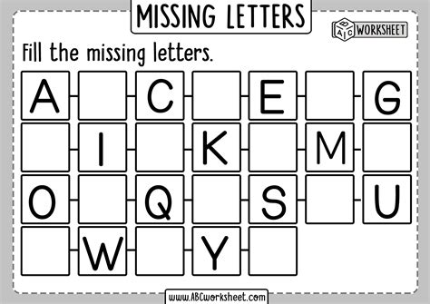 Fill In Missing Alphabet Letters Alphabet Letters Free Printables Images