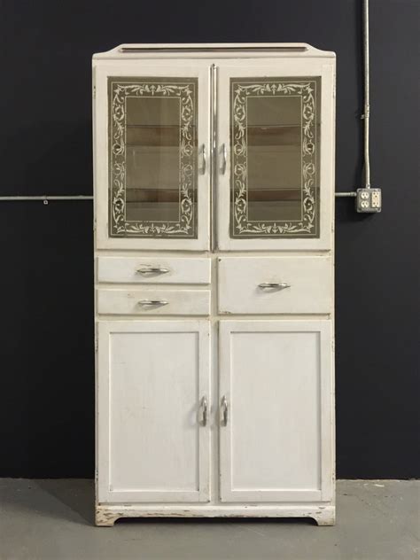 Vintage 1940s Tall Medicine Cabinet Glass Doors White Etsy
