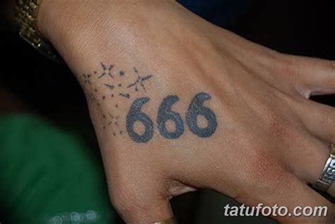 фото тату Число дьявола 666 16122018 №036 Tattoo Number Devil 666