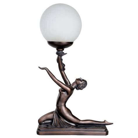 Art Deco Bronze Handpainted Naked Lady Athletic Flapper Dress Lamp Light Amazon Co Uk Lighting