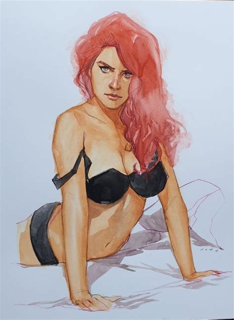 Red Haired Woman By Phil Noto In Asbc S Comic Book Art Us Comic