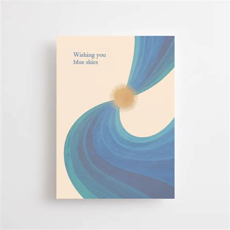 Carte Postale Wishing You Blue Skies — Les Fleurs