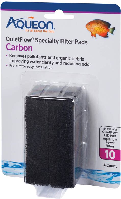 Aqueon Quietflow 10 Carbon Reducing Specialty Filter Pad 4 Count