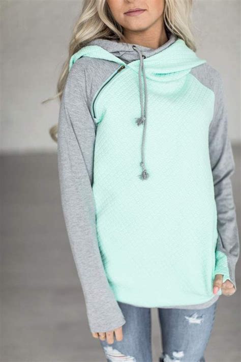 Ampersand Avenue Doublehood Sweatshirt Quilted Mint Hoodie