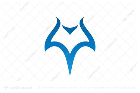 Blue Manta Ray Logo