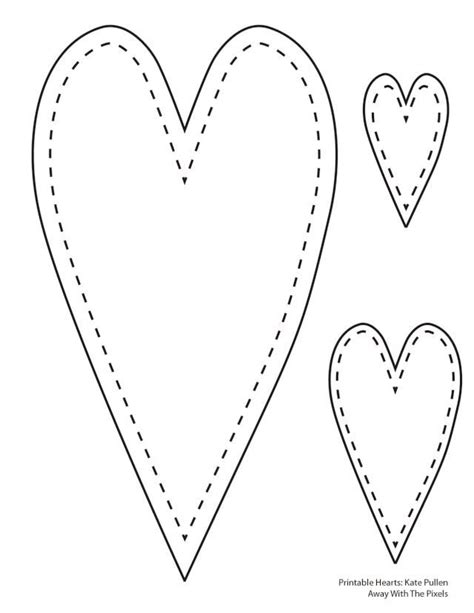 Print Out These 6 Sweet And Free Heart Templates Heart Shapes