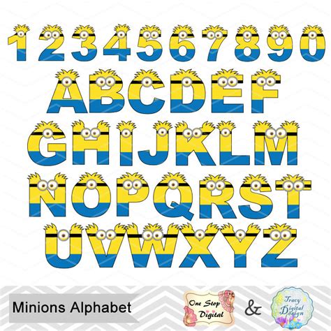 Instant Download Minions Alphabet Clipart Minions Alpha Clip Etsy