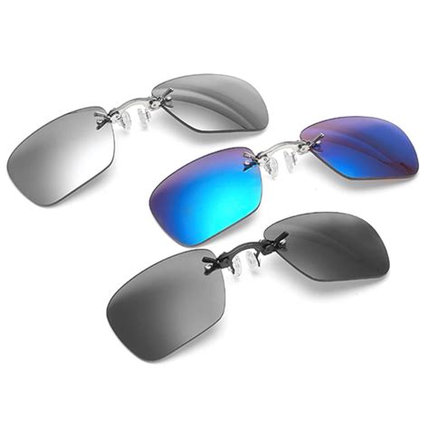 Buy 3 Pack Retro Clip On Nose Rectangular Sunglasses Matrix Morpheus Movie Rimless Online At