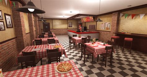 Pizzeria Interior 3d Model In Restaurant 3dexport