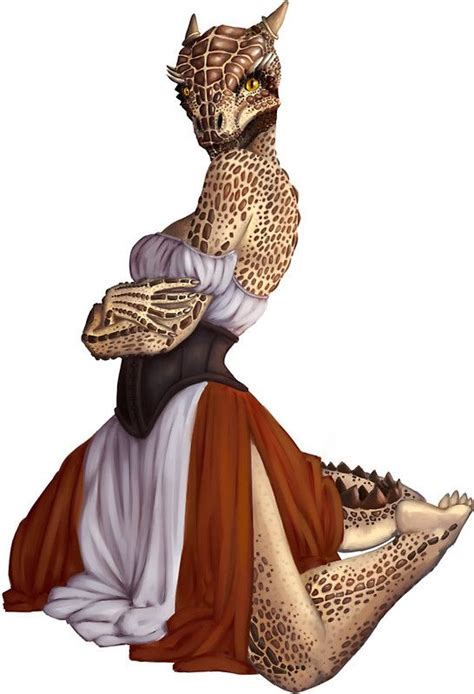 Lusty Argonian Maid Pinup Sticker By Alden Roberts Dragon Girl