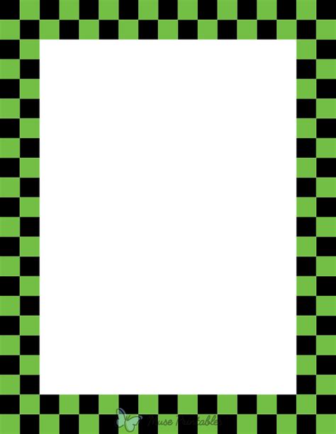 Green And Black Checkered Border Clip Art Page Border And Vector My