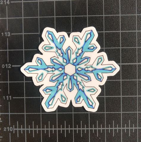 Sticker Snowflake Winter Sticker Snow Etsy