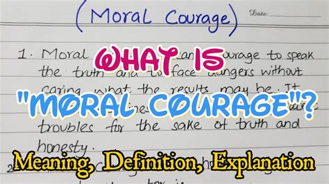 What Is Moral Courage Short Essay On Moral Courage Youtube