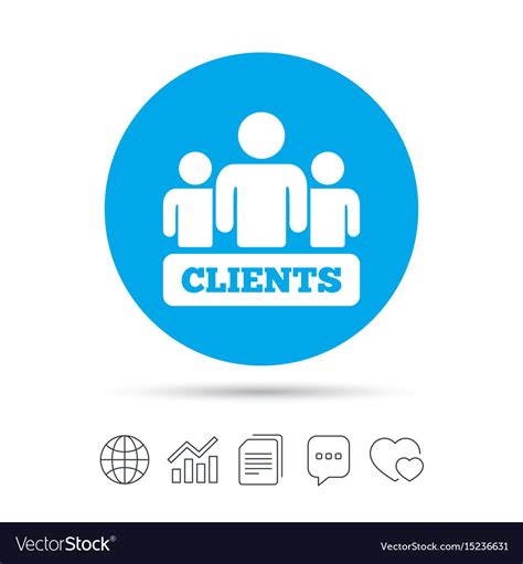 Clients Sign Icon Group People Symbol Royalty Free Vector