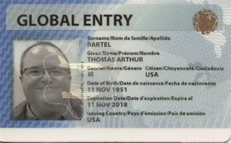 There are some other entries on the card, but the 10## is almost certainly a document number. Cutting in Line with the Global Entry Program - Travel Past 50