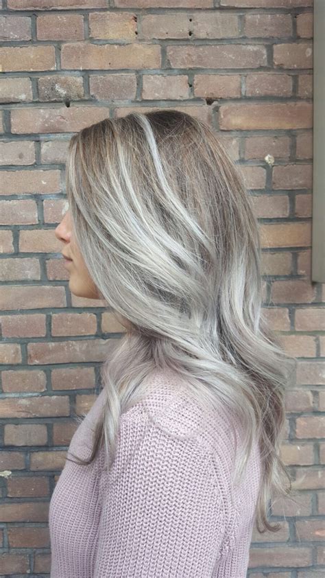 Silver Blonde Dark Roots Grey Cool Ashy Light Long Hair