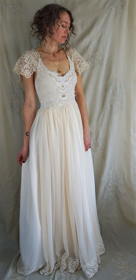 Sale Mystic Wedding Gown Mystical Dress Witch Bohemian Etsy