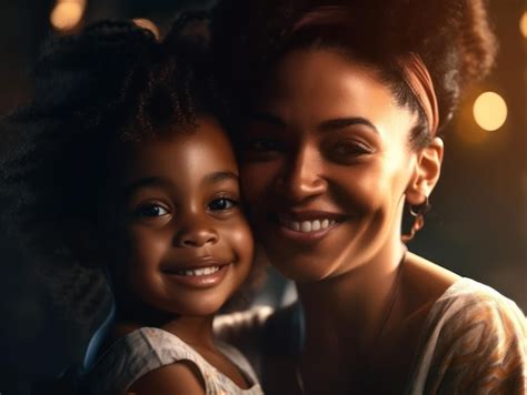 Premium Ai Image African American Mother And Daughter Smiling Happily