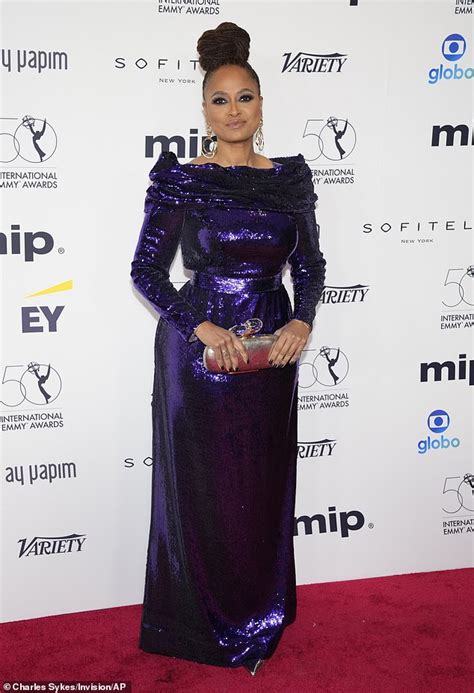 Ava Duvernay Dazzles In Sequin Plum Gown At The 50th International Emmy Awards In New York