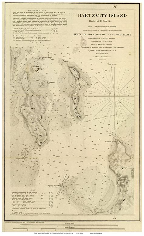 Hart And City Islands New York Nautical Map 1851 Reprint Etsy