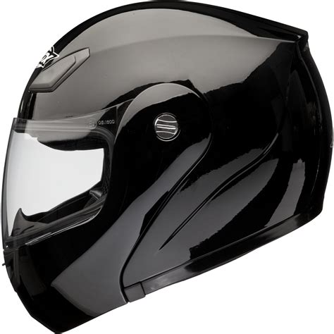 Shox Bullet Flip Up Front Black Motorcycle Helmet Motorbike Crash Bike