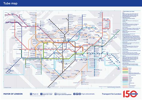 Transport For London Standard Tube Map English Confetti