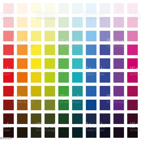Color Spectrum Chart With Hundred Different Colors In Various
