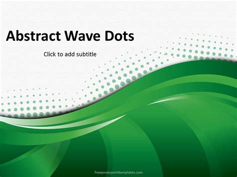 Free Abstract Green Wave Dots Powerpoint Template