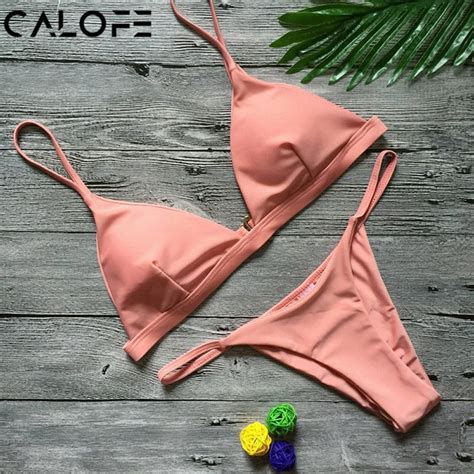 2018 Women Yellow Bikini Set Swimsuit Brazilian Bikini Swimwear Cup
