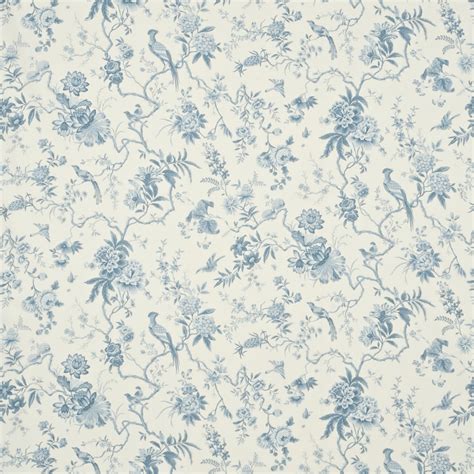 Pillemont Toile Fabric Ivorychina Blue By Sanderson Dpempi203
