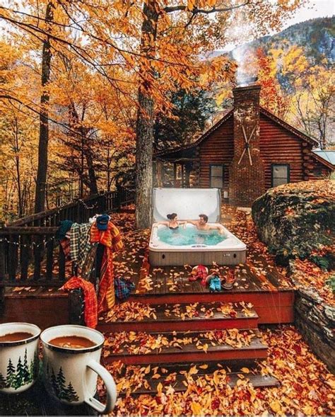 Beautiful Fall Scenery Getaway Cabins Autumn Cozy Cabin